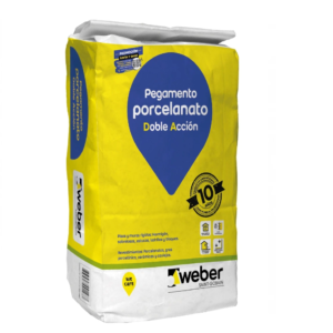 Pegamento Porcelanato Doble Acción DA Weber 25 kgs.