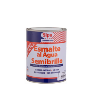 Esmalte al Agua Semibrillo Blanco SIPA 1/4 Gl